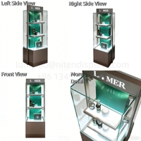 Freistehende Luxus-Glasvitrine mit Eingebauten LED-Strahlern Premium Hautpflege-Verkaufsvitrine