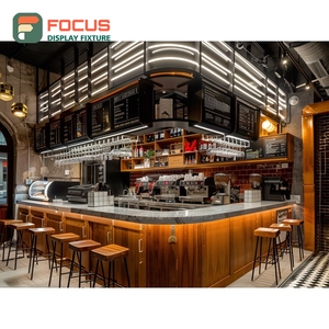 Vitrine à café minimaliste, finition noir mat, espace de présentation pour bouteilles de sirop, armoire de présentation pour café - Product Image 3