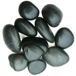 Polished black pebbles 2022 hot sale natural pebble mosaic pebble stone for paving