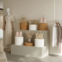 Support de présentation cylindrique en papier kraft alvéolé OEM ODM, pliable et léger, blanc, pour la décoration de boutiques