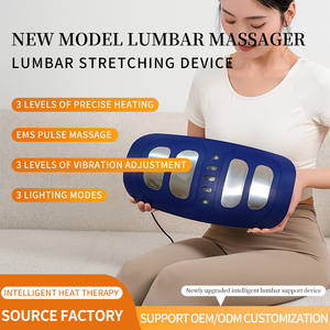 Deep Tissue Electric <strong>Back</strong> Support Waist <strong>Massager</strong> with Heat Vibration &amp; Percussion Pain Relief Lumbar Traction Cushion - Product Image 1