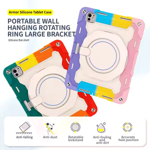 Étui <span class=keywords><strong>de</strong></span> protection robuste antichoc avec béquille rotative pour tablette, housses souples anti-<span class=keywords><strong>chute</strong></span> pour enfants pour iPad Air 10e, 11e, 13e génération - Product Image 4