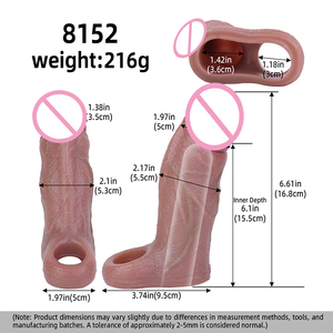 FAAK Manchon de pénis masculin en silicone, extenseur réaliste réutilisable, pour retarder l'éjaculation, jouet sexuel pour hommes, prix usine - Product Image 2