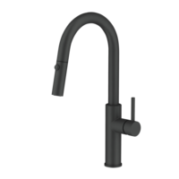 Robinet de cuisine moderne monotrou à économie d'eau de haute qualité, personnalisable, en laiton chromé et acier inoxydable 304, avec poignée extractible