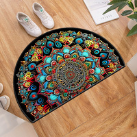 Tapis de porte en velours cristal semi-circulaire tapis d'entrée antidérapant tapis de bienvenue pour salle de bain porte d'entrée tapis de décoration intérieure moderne