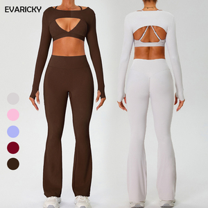 Nouvel Arrivage : Ensemble <span class=keywords><strong>de</strong></span> <span class=keywords><strong>Sport</strong></span> 3 Pièces pour <span class=keywords><strong>Femme</strong></span>, Uni, Tendance, Personnalisable, Respirant, pour Yoga, Gym, Course et Fitness - Product Image 1