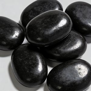 Pierre <span class=keywords><strong>de</strong></span> massage naturelle en pierre <span class=keywords><strong>de</strong></span> fleur <span class=keywords><strong>de</strong></span> pluie noire polie, écologique et durable, pour villa, salle <span class=keywords><strong>de</strong></span> bain, cour, allée, parc - Product Image 1