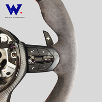 Volant en cuir de daim et fibre de carbone sèche pour BMW (modèles F10, F20, F30, F32, F36, F80, F82, F31, E92, E90, X6, E71, X5, E70, M5, M6, M3, M4) - Vente en gros