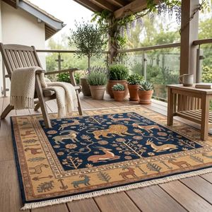 Luxury Tribal Oushak Hand Knotted Wool Carpet with Classic Heritage Pattern for Dining Room Bedroom Grand Hallway Villa Decor - Product Image 4
