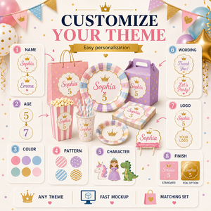 Nuevo <span class=keywords><strong>Kit</strong></span> de Empaque para Fiestas con Logotipo Personalizado, Bolsa de Regalo de Papel Ecológica, Plato, Servilleta, Juego Completo - Product Image 2