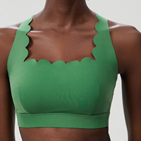 Soutien-gorge de sport personnalisé de haute qualité, ondulé, antichoc, push-up, dos croisé, pour fitness et yoga, séchage rapide