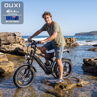 Ouxi AU GT20 1000W 250W Fatbike Eléctrica V8 Almacén UE 20x4.0 Neumático Eléctrico para Fatbike Bicicleta Eléctrica E-bike