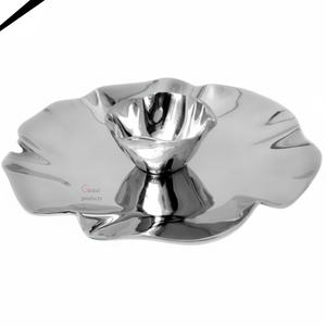 High Quality Shiny <b>Silver</b> Finished Chip and Dip Serving <b>Bowl</b> for Restaurant - Product Image 1
