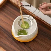 YUBIN Ensemble de bols à matcha en céramique et porcelaine japonaise, design de la dynastie Song, 450 ml, avec filtre écologique et résistant à la chaleur, pour le thé