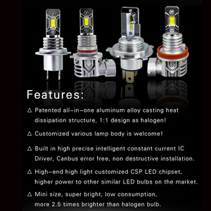 H13 H15 H4 H19 9007 LED antibrouillard 80W Canbus 4000LM H1 H3 H7 H8 H11 9005 9006 9012 DC 12V Auto Lampade Led accessoires de voiture - Product Image 5