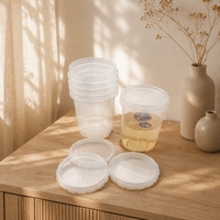 Conteneur alimentaire en plastique injecté, choix de couleur personnalisé, 32 oz, 16 oz, couvercle torsadé réutilisable avec gobelet