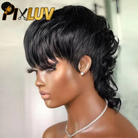 Perruque Courte en Cheveux Humains Vierges Vietnamiens Naturels, Coupe Pixie, Dentelle HD, Pré-Pluckée, Nœuds Blanchis, OEM Marque Privée