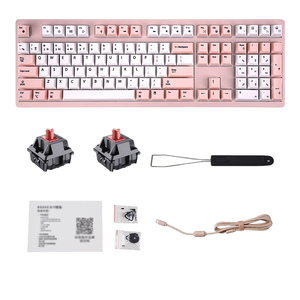New HengYu Wireless Cherry Axis <b>USB</b> Type-<b>C</b> 108-Key Triple-Mode Silent Mechanical Gaming Full Size Anti-Ghosting No Backlit Tripl - Product Image 1