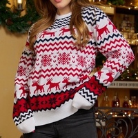 Pull de Noël à petites flocons de neige très populaire 2026 – Collection Automne Hiver – Vêtements décontractés pour couple – Pull épais à col montant