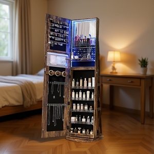 Organizador de Joyas con Luz LED, Madera, Capacidad de 10-20 L, para Almacenamiento en el Hogar - Product Image 2