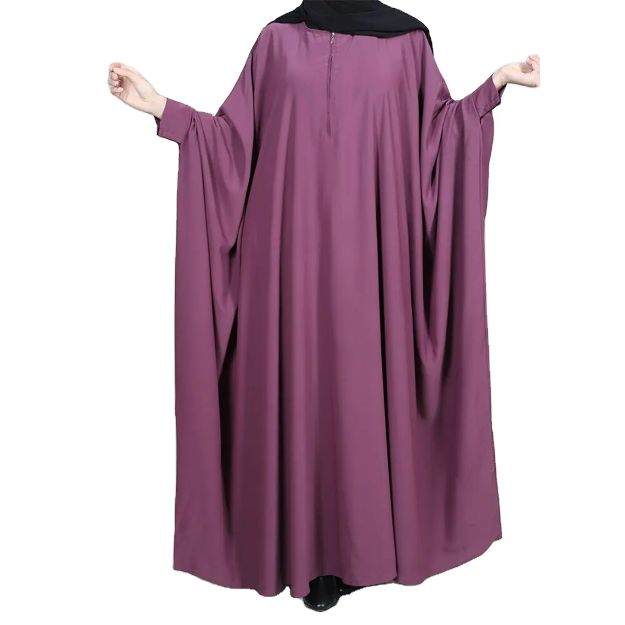 Trung Đông hồi giáo của phụ nữ hồi giáo ăn mặc áo rắn màu lỏng BAT-tay áo ăn mặc thoải mái của phụ nữ hồi giáo Ăn mặc