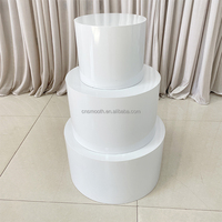 Support à gâteau rond en forme de cylindre blanc à trois étages, best-seller, pour les mariages et les fêtes