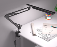Lampe de bureau LED anti-éblouissement, alimentation CA, CRI95, pliable, avec bouton rotatif pour gradation/couleur, idéale pour le dessin artistique, la conception et la lecture étudiante