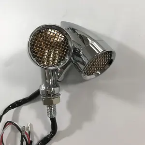 Modifikasi Motor Bagian Peluru Sein LED Sepeda Motor Assembly Lampu Chrome Scooter Turn Lampu dengan Mesk