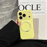 Étui en silicone avec support magnétique rotatif, motif rayures de bagages et grande fenêtre pour objectif, pour iPhone 18 Pro Max 17 Pro Max