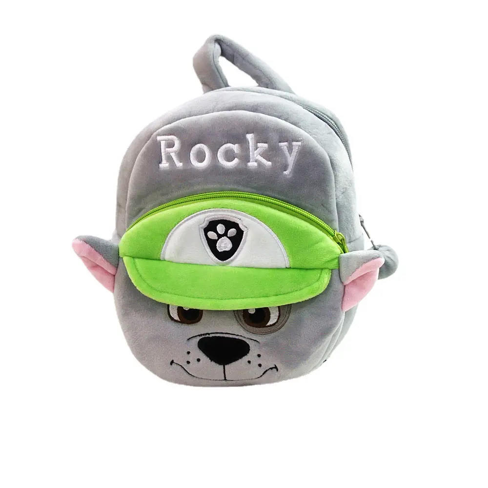 Karton Anime-Charaktere Plüsch-Schultertasche niedlicher Rocky-Tracker Schultasche Kindergarten Tier Plüsch-Kindertasche