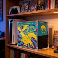 Boîte de présentation en acrylique pour TCG Elite Trainer Box avec couvercle magnétique, protecteur empilable transparent pour le rangement des cartes de collection
