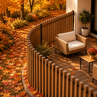 Clôture verticale en WPC de haute qualité résistante aux UV, balustrade moderne pour balcon et terrasse extérieurs, aspect bois, écran d'intimité