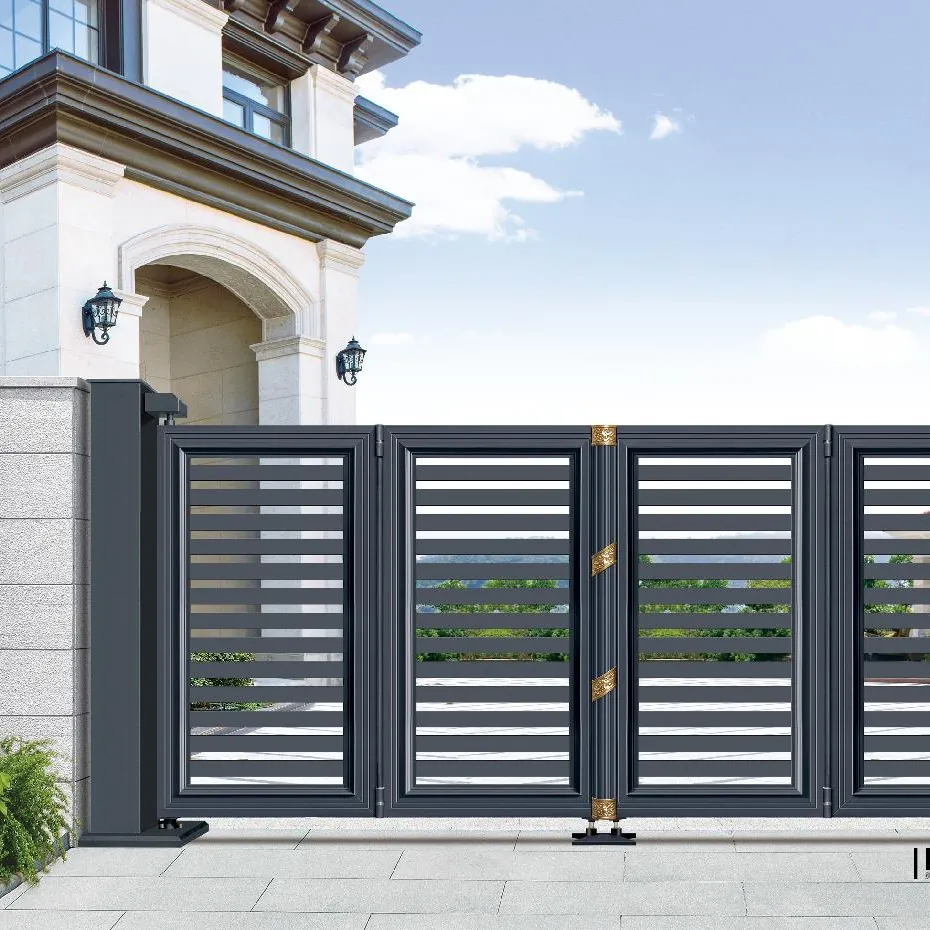 Clôtures et portails en aluminium de style classique de conception robuste pour les maisons porte de cour d'art en aluminium automatique d'opération manuelle