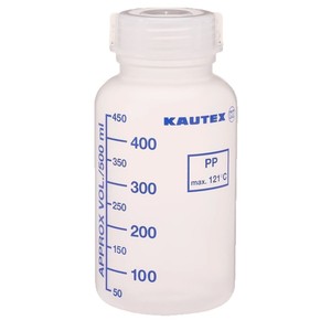 Bouteille graduée à large ouverture Kautex 500 ml, bouteille de réactif de laboratoire en plastique - Product Image 1