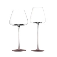 Verre à vin rose givré à long pied, gobelet de luxe transparent pour mariage, bar et table