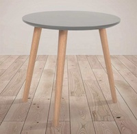 Table d'appoint ronde moderne en bois de marbre avec pieds en métal pour le salon
