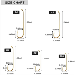 100pcs Vàng bay buộc móc Aberdeen móc dài Shank khô ướt Nữ Thần Streamer <span class=keywords><strong>Jig</strong></span> ruồi móc - Product Image 2