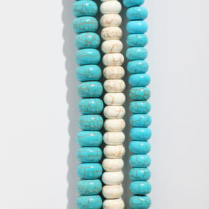 Оптовая продажа 8*14 мм Бирюзовый Драгоценный Камень <span class=keywords><strong>Rondelle</strong></span> бусины для изготовления ювелирных изделий - Product Image 2