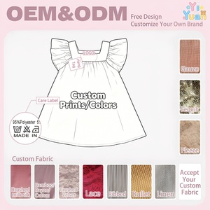 Vestido <span class=keywords><strong>de</strong></span> Verano OEM con Mangas Abullonadas y Cuello Cuadrado para Niñas <span class=keywords><strong>de</strong></span> 2 a 14 Años, Fábricas en China, Fabricante <span class=keywords><strong>de</strong></span> Vestidos Infantiles Personalizados - Product Image 2