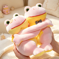 Peluche grenouille mignonne à câliner, coussin doux et moelleux, jouet en peluche d'apaisement émotionnel, cadeau pour anniversaire, Noël, tous âges