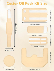 Enveloppe Réutilisable pour Compresse d'Huile de Ricin – Kit de Compresse d'Huile de Ricin Réglable pour Épaule, Cou, Taille, Poitrine, Genou, Pieds - Product Image 6