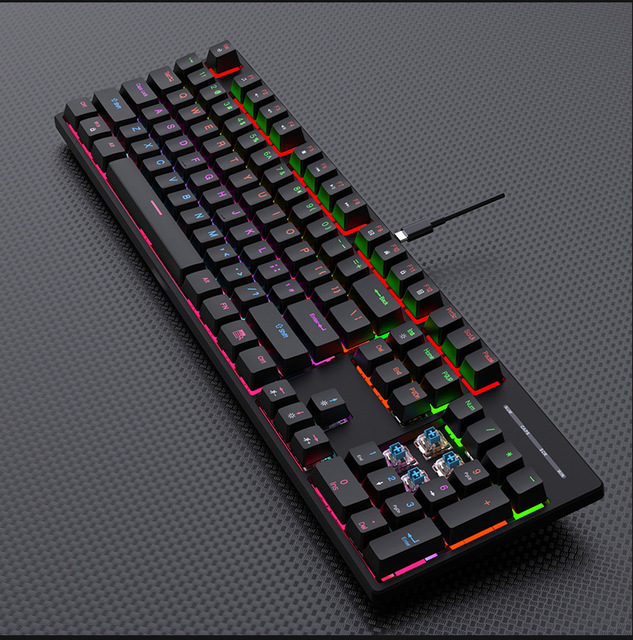 Cheap Wired Gaming Keyboard Mechanical Gaming Keyboard Wired USB RGB LED Light for Computer Office Mechanical Keyboard