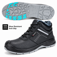 Chaussures de sécurité d'hiver Aimvvsec, bottes de travail à embout d'acier, anti-perforation, chaudes, respirantes, doublure en maille, semelle extérieure antidérapante en PU, construction robuste
