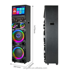 Enceintes de son puissant Lecteur de musique Double haut-parleur 12 pouces 100W LED RVB BT 5.0 USB TF Écran tactile 15,4 pouces Télécommande - Product Image 5