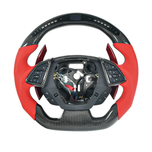 Volant en fibre de carbone personnalisé avec revêtement en cuir noir pour <span class=keywords><strong>Chevrolet</strong></span> <span class=keywords><strong>Corvette</strong></span> <span class=keywords><strong>C7</strong></span> Camaro 2012 <span class=keywords><strong>2014</strong></span> 2015 2016 2017 - Product Image 6