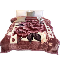 Couverture d'hiver douce à double couche, style arabe, très épaisse, taille King, luxe, 2 plis, en Raschel de vison coréen