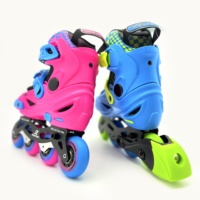 Rollers en Ligne Professionnels pour Enfants, Garçons et Filles, Taille Ajustable, Matériau PVC, Coque PP, Vente en Gros
