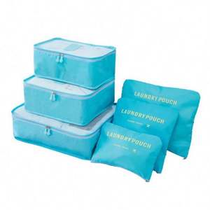 Custom Personalized 6-Piece Waterproof Polyester Travel <b>Packing</b> <b>Cubes</b> Set with Multi-Use Luggage Organization for <b>Suitcase</b> - Product Image 3