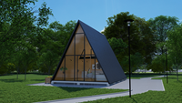 Kit de maisons modulaires préfabriquées modernes à bas prix, maisons triangulaires minuscules, cadre en bois, camping-car, hôtel, maison de villégiature, conteneur