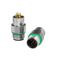 Connecteur circulaire étanche IP67 de qualité industrielle Lshitech 2/3/4/5 broches M12 avec prise mâle et écrou de verrouillage frontal